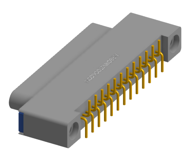 NK-1A2-021-125-TH00-010 - Nano-miniature D-shaped vertical surface board mount (SMT) connector, 21 contacts, and threaded holes for attachment hardware.