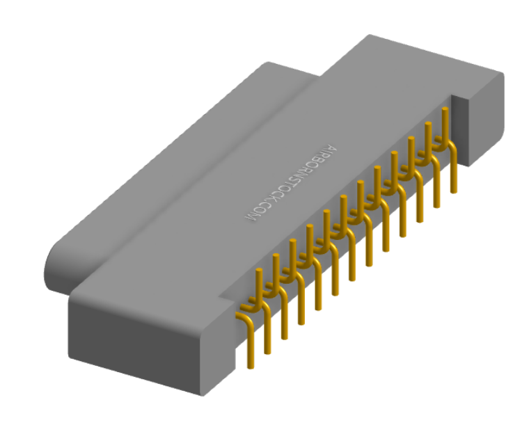 NK-1A2-025-125-0000 - Nano-miniature D-shaped vertical surface board mount (SMT) connector, 25 contacts, and no hardware.