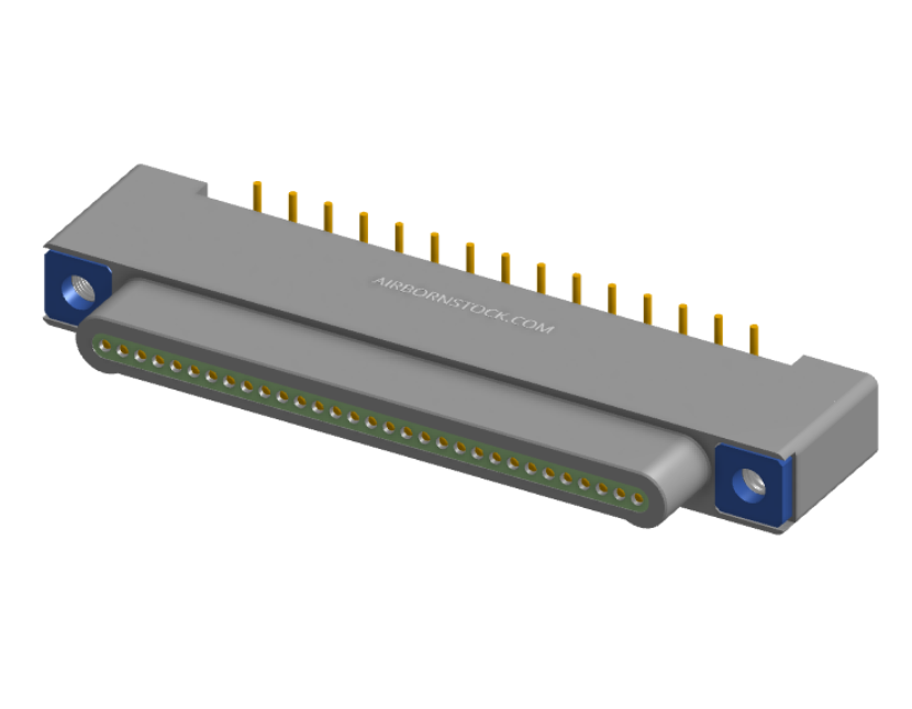 NK-1A2-031-125-TH00 - Nano-miniature D-shaped vertical surface board mount (SMT) connector, 31 contacts, and threaded holes for attachment hardware.