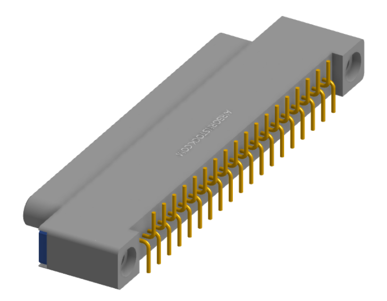 NK-1A2-037-128-TH00 - Nano-miniature D-shaped vertical surface board mount (SMT) connector, 37 contacts, and threaded holes for attachment hardware.