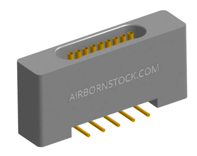 NK-1B2-009-225-0000 - Nano-miniature D-shaped vertical surface board mount (SMT) connector with mounting holes, 1 row of 9 contacts, and no hardware. (Receptacle)