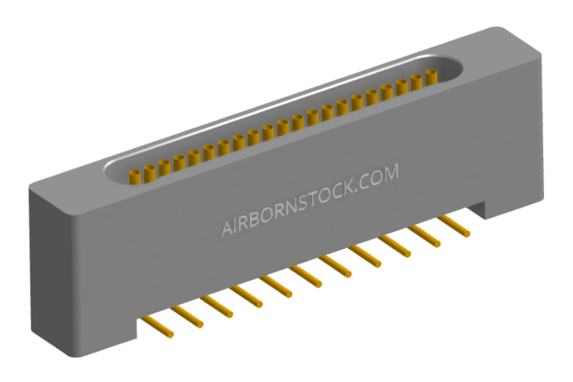 NK-1B2-021-228-0000-010 - Nano-miniature D-shaped vertical surface board mount (SMT) connector with mounting holes, 1 row of 21 contacts, and no hardware. (Receptacle)