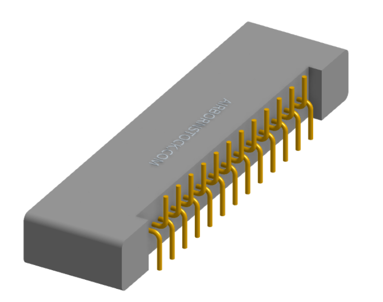 NK-1B2-025-228-0000 - Nano-miniature D-shaped vertical surface board mount (SMT) connector with mounting holes, 1 row of 25 contacts, and no hardware. (Receptacle)
