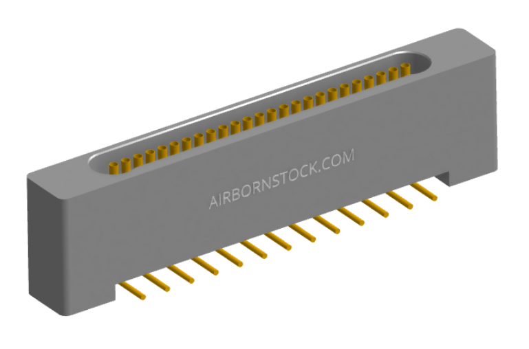 NK-1B2-025-228-0000 - Nano-miniature D-shaped vertical surface board mount (SMT) connector with mounting holes, 1 row of 25 contacts, and no hardware. (Receptacle)