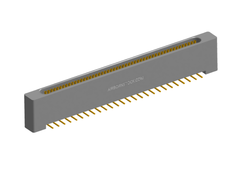 NK-1B2-051-228-0000-010 - Nano-miniature D-shaped vertical surface board mount (SMT) connector with mounting holes, 1 row of 51 contacts, and no hardware. (Receptacle)