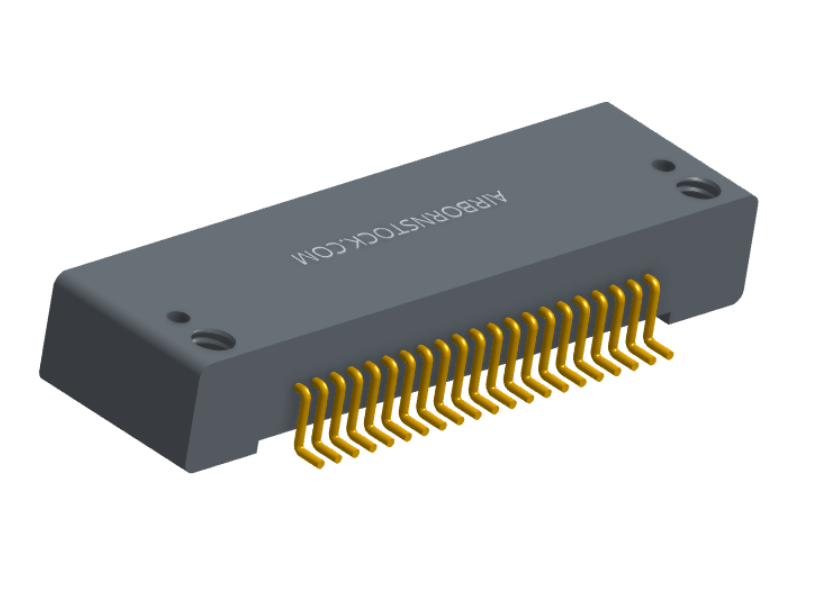 NK-1D2-021-228-0000 - Nano-miniature D-shaped horizontal surface board mount (SMT) connector with mounting holes, 21 contacts, and no hardware.