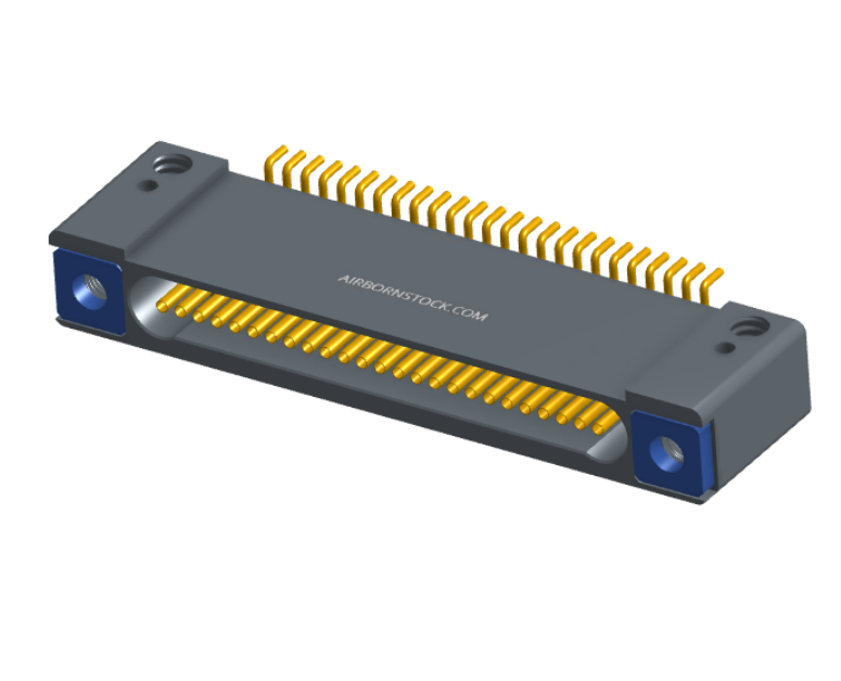 NK-1D2-025-225-TH00 - Nano-miniature D-shaped horizontal surface board mount (SMT) connector with mounting holes, 25 contacts, and threaded holes for attachment hardware.