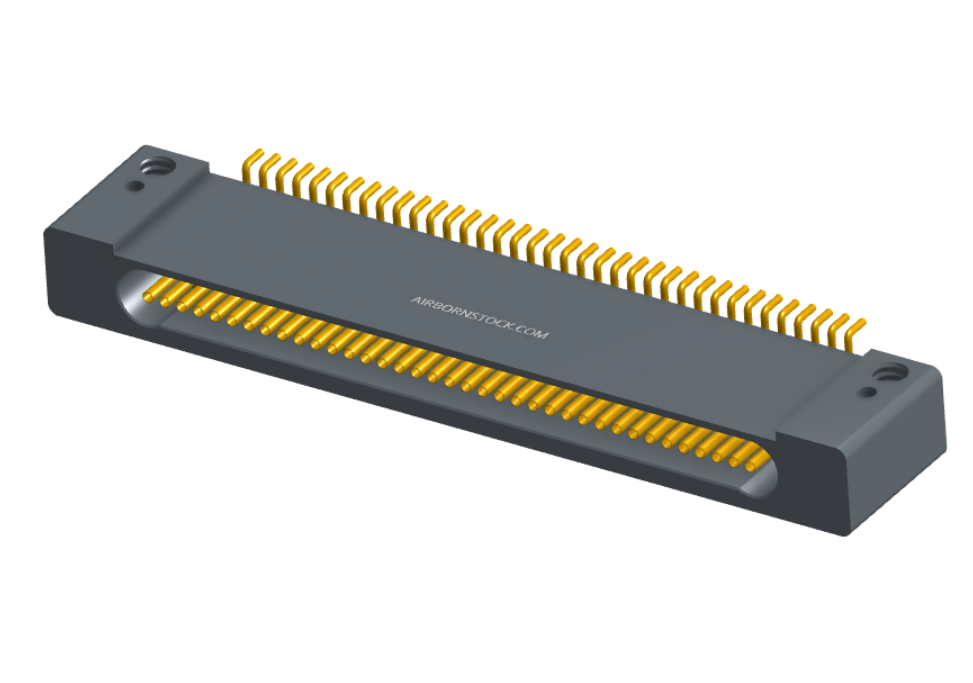 NK-1D2-037-225-0000 - Nano-miniature D-shaped horizontal surface board mount (SMT) connector with mounting holes, 37 contacts, and no hardware.