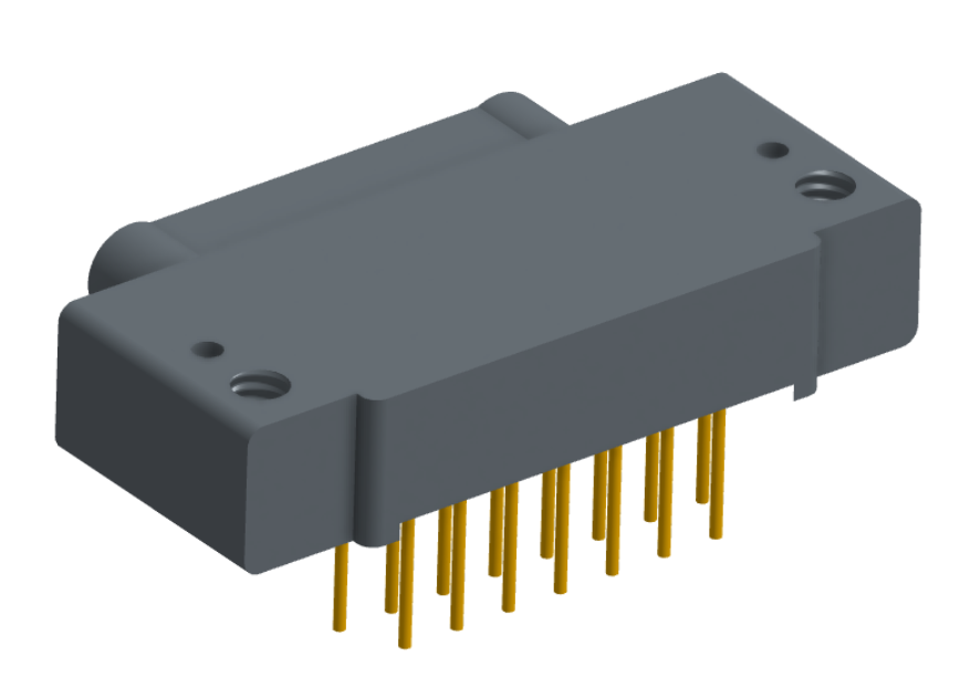 NK-1E2-015-328-0000 - Nano-miniature D-shaped, right angle, plated-through-hole (PTH) board mount connector, 1 row of 15 contacts, and no attachment hardware. (Plug)