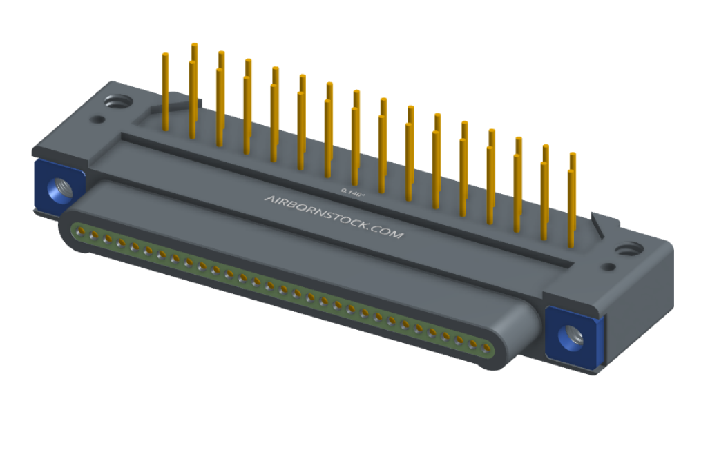 NK-1E2-031-325-TH00 - Nano-miniature D-shaped, right angle, plated-through-hole (PTH) board mount connector, 1 row of 31 contacts, and threaded holes for attachment hardware.(Plug)