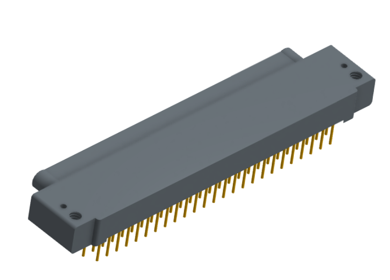 NK-1E2-051-325-0000 - Nano-miniature D-shaped, right angle, plated-through-hole (PTH) board mount connector, 1 row of 51 contacts, and no attachment hardware. (Plug)