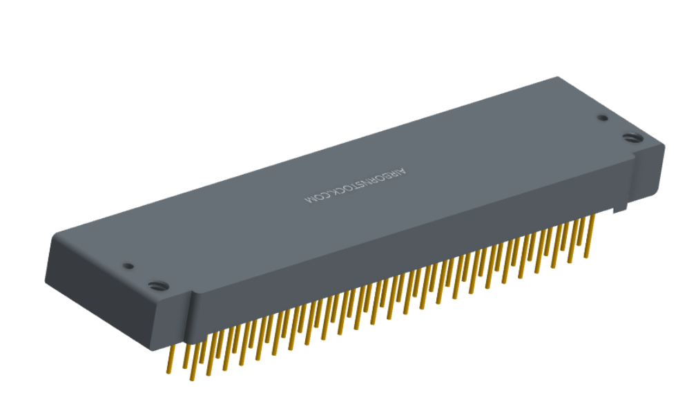 NK-1F2-051-435-0000 - Nano-miniature D-shaped right angle plated through hole (PTH) board mount connector with mounting holes, 1 row of 51 contacts, and no hardware. (Receptacle)