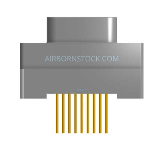 NK-1G2-009-135-0000 - Nano-miniature D-shaped vertical plated through hole (PTH) board mount connector, 1 row of 9 contacts, and no hardware. (Plug)