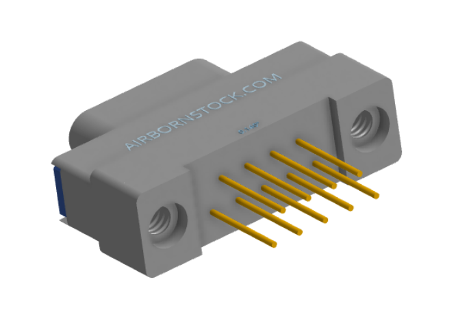 NK-1G2-009-148-TH00 - Nano-miniature D-shaped vertical plated through hole (PTH) board mount connector, 1 row of 9 contacts, and threaded holes for attachment hardware.(Plug)