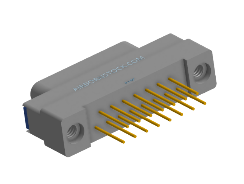 NK-1G2-015-138-TH00 - Nano-miniature D-shaped vertical plated through hole (PTH) board mount connector, 1 row of 15 contacts, and threaded holes for attachment hardware.(Plug)
