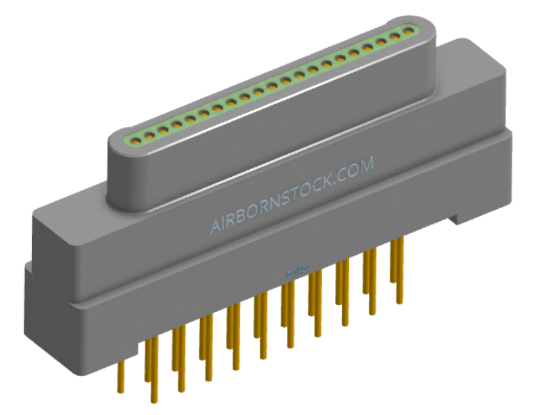 NK-1G2-021-135-0000 - Nano-miniature D-shaped vertical plated through hole (PTH) board mount connector, 1 row of 21 contacts, and no hardware. (Plug)