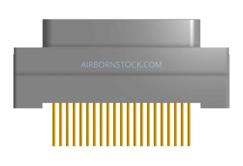 NK-1G2-021-145-TH00 - Nano-miniature D-shaped vertical plated through hole (PTH) board mount connector, 1 row of 21 contacts, and threaded holes for attachment hardware.(Plug)