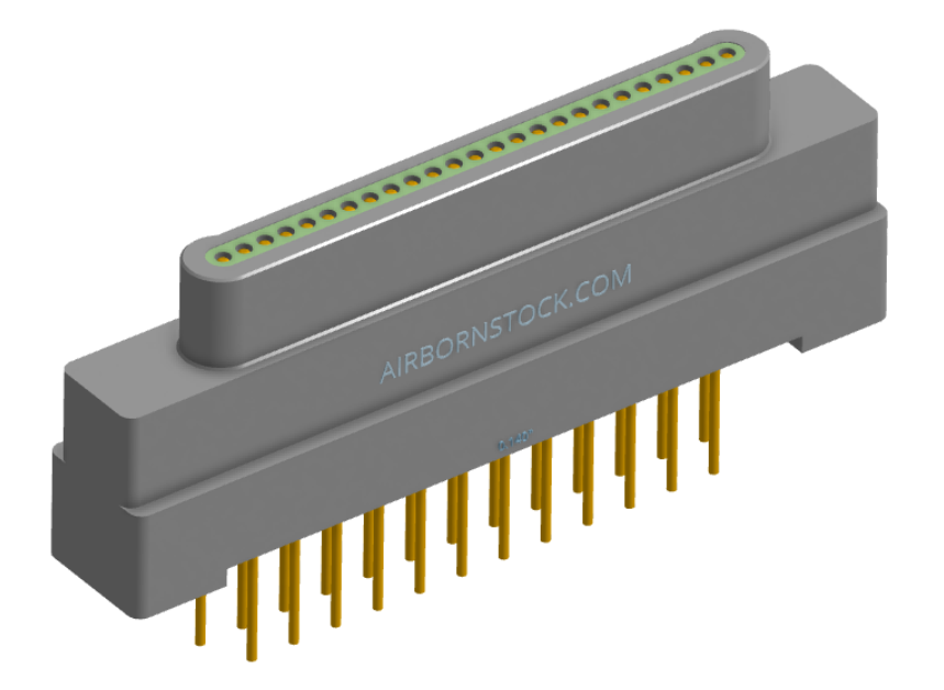 NK-1G2-025-138-0000 - Nano-miniature D-shaped vertical plated through hole (PTH) board mount connector, 1 row of 25 contacts, and no hardware. (Plug)
