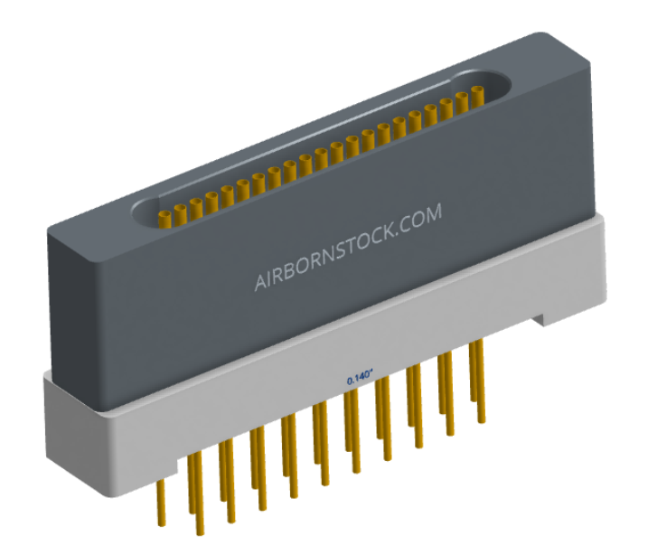 NK-1H2-021-238-0000 - Nano-miniature D-shaped vertical plated through hole (PTH) board mount connector with mounting holes, 1 row of 21 contacts, and no hardware. (Receptacle)