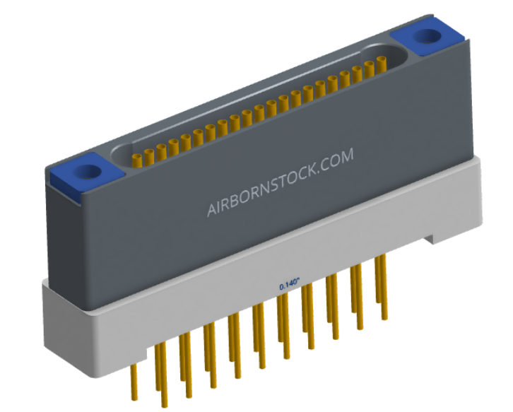 NK-1H2-021-235-TH00 - Nano-miniature D-shaped vertical plated through hole (PTH) board mount connector with mounting holes, 1 row of 21 contacts, and threaded holes for attachment hardware. (Receptacle)