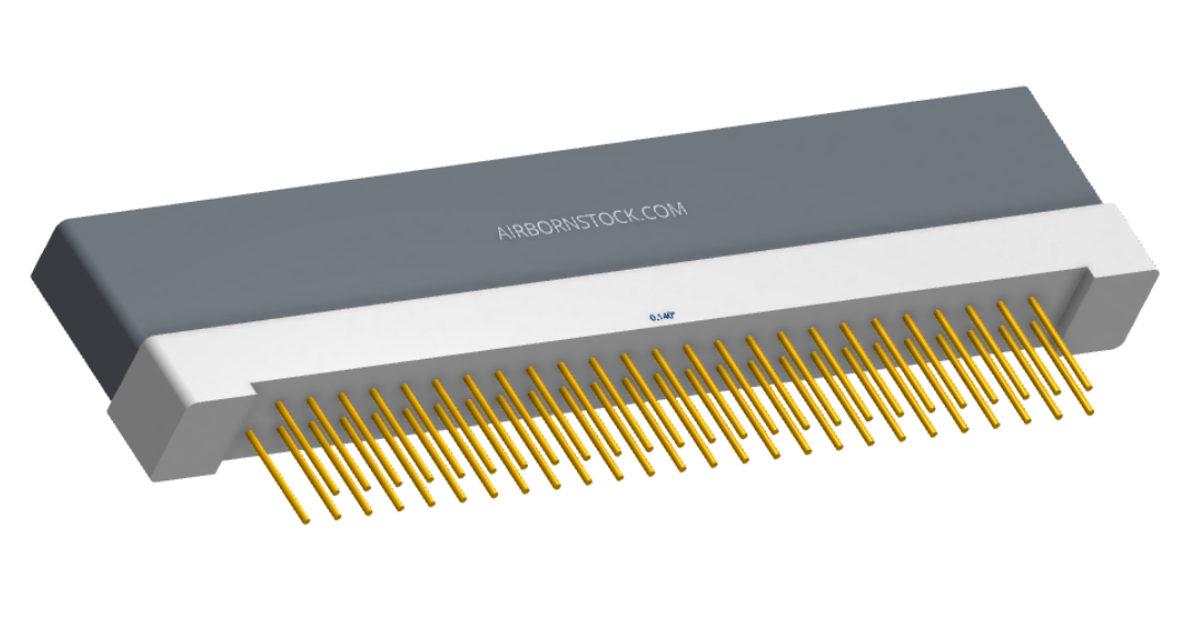 NK-1H2-051-245-0000 - Nano-miniature D-shaped vertical plated through hole (PTH) board mount connector with mounting holes, 1 row of 51 contacts, and no hardware. (Receptacle)