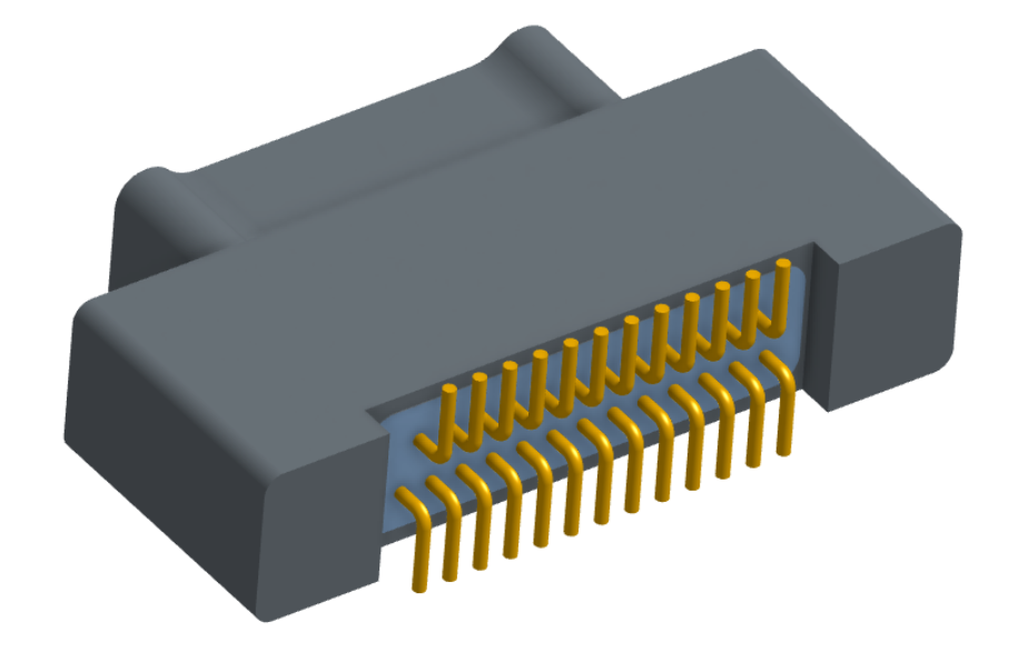 NK-2A2-025-125-0000-010 - Nano-miniature D-shaped vertical surface board mount (SMT) connector with a(n) electroless nickel shell, 2 rows of 25 contacts , and no hardware. (Plug)