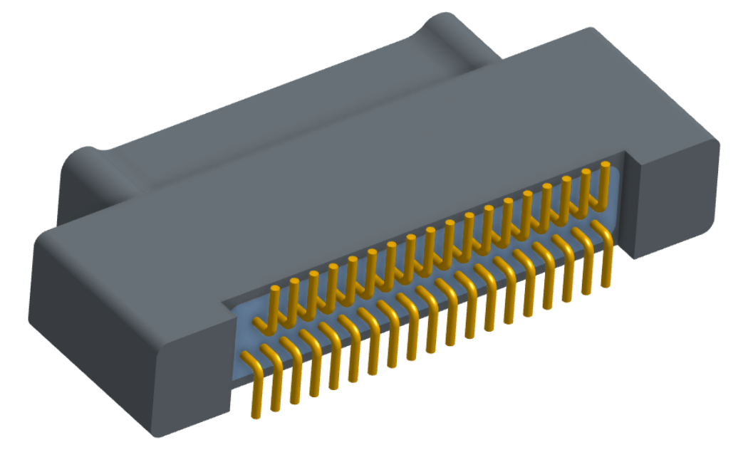 NK-2A2-037-125-0000 - Nano-miniature D-shaped vertical surface board mount (SMT) connector with a(n) electroless nickel shell, 2 rows of 37 contacts, and no hardware. (Plug)