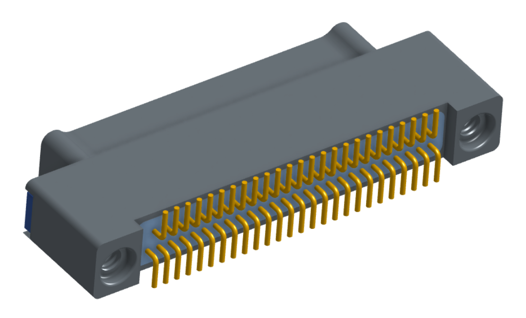 NK-2A2-009-128-TH00-010 - Nano-miniature D-shaped vertical surface board mount (SMT) connector with a(n) electroless nickel shell, 2 rows of 9 contacts , and threaded holes for attachment hardware. (Plug)