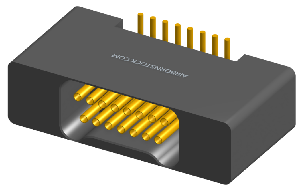 NK-2B2-015-225-0000-010 - Nano-miniature D-shaped vertical surface board mount (SMT) connector with mounting holes, 2 rows with 15 contacts, and no hardware. (Receptacle)