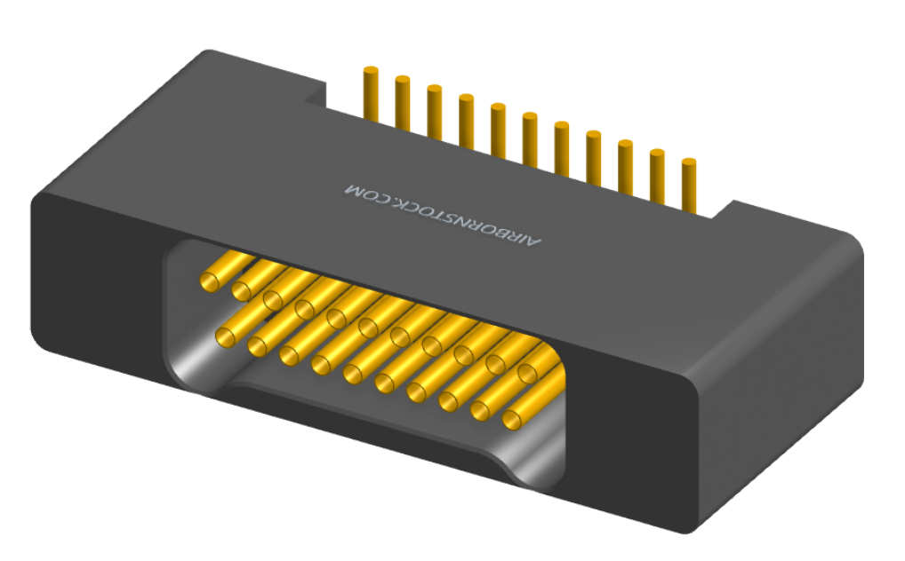 NK-2B2-021-228-0000-010 - Nano-miniature D-shaped vertical surface board mount (SMT) connector with mounting holes, 2 rows with 21 contacts, and no hardware. (Receptacle)