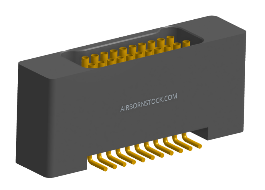 NK-2B2-021-228-0000-010 - Nano-miniature D-shaped vertical surface board mount (SMT) connector with mounting holes, 2 rows with 21 contacts, and no hardware. (Receptacle)