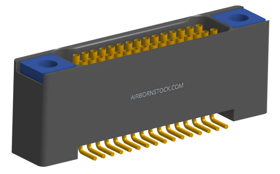 NK-2B2-031-228-TH00 - Nano-miniature D-shaped vertical surface board mount (SMT) connector with mounting holes, 2 rows with 31 contacts, and threaded holes for attachment hardware. (Receptacle)