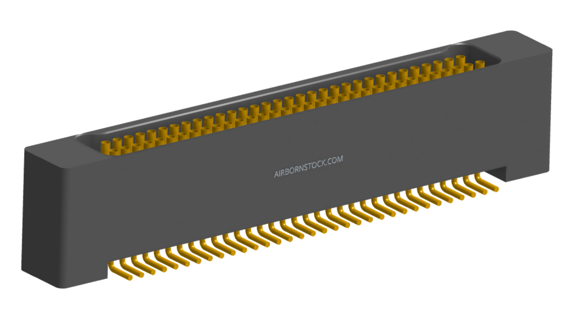 NK-2B2-065-228-0000 - Nano-miniature D-shaped vertical surface board mount (SMT) connector with mounting holes, 2 rows with 65 contacts, and no hardware. (Receptacle)