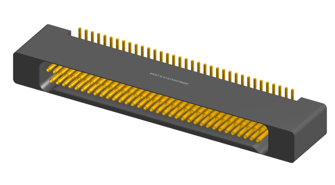 NK-2B2-069-228-0000 - Nano-miniature D-shaped vertical surface board mount (SMT) connector with mounting holes, 2 rows with 69 contacts, and no hardware. (Receptacle)