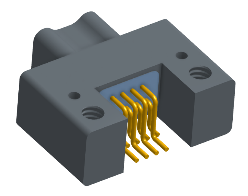 NK-2C4-009-128-0000 - Nano-miniature D-shaped horizontal surface board mount (SMT) connector with mounting holes, 2 rows with 9 contacts, and no hardware. (Plug)