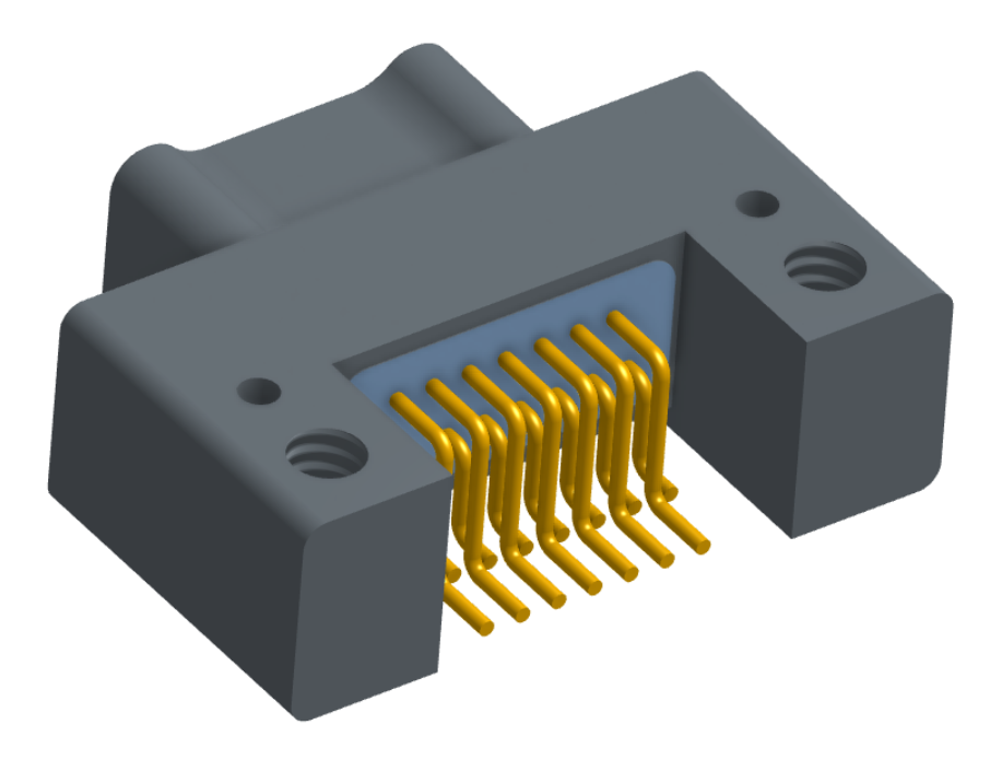 NK-2C5-015-125-0000 - Nano-miniature D-shaped horizontal surface board mount (SMT) connector with mounting holes, 2 rows with 15 contacts, and no hardware. (Plug)