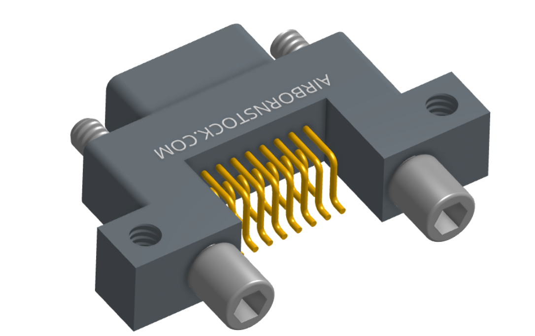 NK-2C5-015-125-JC00 - Nano-miniature D-shape horiztonal surface board mount connector with mounting ears & holes, 2 rows with 15 contacts, and no hardware. (Plug)