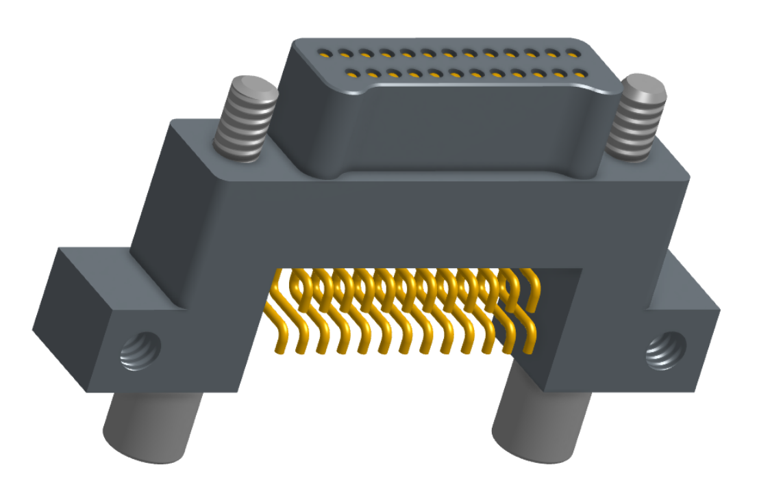 NK-2C5-025-125-JC00 - Nano-miniature D-shape horiztonal surface board mount connector with mounting ears & holes, 2 rows with 25 contacts, and no hardware. (Plug)