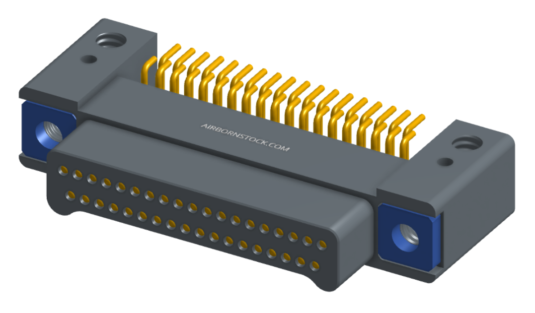 NK-2C4-037-125-TH00 - Nano-miniature D-shaped horizontal surface board mount (SMT) connector with mounting holes, 2 rows with 37 contacts, and threaded holes for attachment hardware. (Plug)