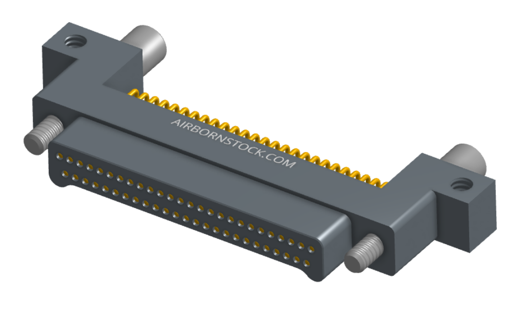 NK-2C5-051-125-JC00 - Nano-miniature D-shape horiztonal surface board mount connector with mounting ears & holes, 2 rows with 51 contacts, and no hardware. (Plug)