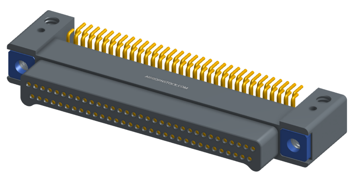 NK-2C4-065-128-TH00 - Nano-miniature D-shaped horizontal surface board mount (SMT) connector with mounting holes, 2 rows with 65 contacts, and threaded holes for attachment hardware. (Plug)