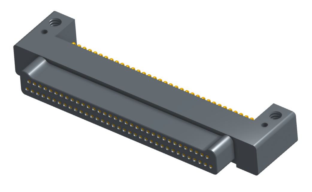 NK-2C5-069-128-0000 - Nano-miniature D-shaped horizontal surface board mount (SMT) connector with mounting holes, 2 rows with 69 contacts, and no hardware. (Plug)