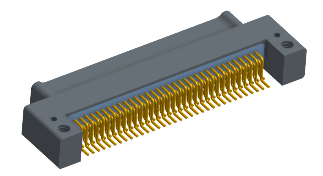 NK-2C5-069-128-0000 - Nano-miniature D-shaped horizontal surface board mount (SMT) connector with mounting holes, 2 rows with 69 contacts, and no hardware. (Plug)