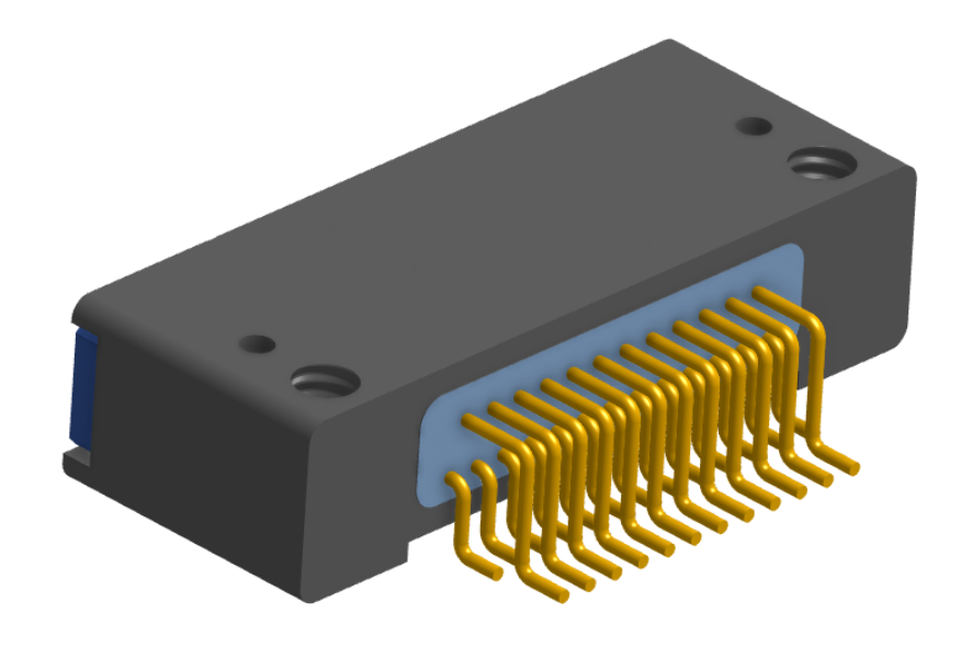 NK-2D3-025-228-TH00 - Nano-miniature D-shaped horizontal surface board mount (SMT) connector with mounting holes, 2 rows with 25 contacts, and threaded holes for attachment hardware. (Receptacle)