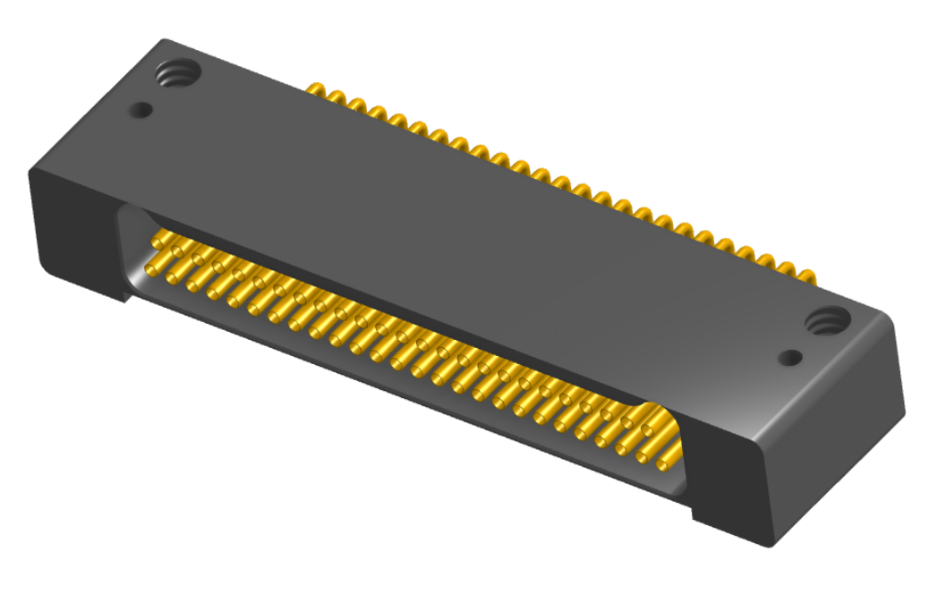 NK-2D2-051-225-0000 - Nano-miniature D-shaped horizontal surface board mount (SMT) connector with mounting holes, 2 rows with 51 contacts, and no hardware. (Receptacle)