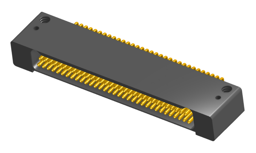 NK-2D2-065-228-0000 - Nano-miniature D-shaped horizontal surface board mount (SMT) connector with mounting holes, 2 rows with 65 contacts, and no hardware. (Receptacle)