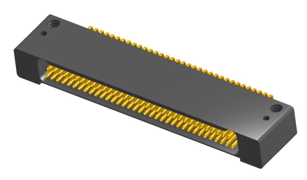 NK-2D2-069-225-0000 - Nano-miniature D-shaped horizontal surface board mount (SMT) connector with mounting holes, 2 rows with 69 contacts, and no hardware. (Receptacle)