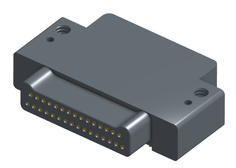 NK-2E2-031-335-0000 - Nano-miniature D-shaped right angle plated through hole (PTH) board mount connector with mounting holes, 2 rows with 31 contacts, and no hardware. (Plug)