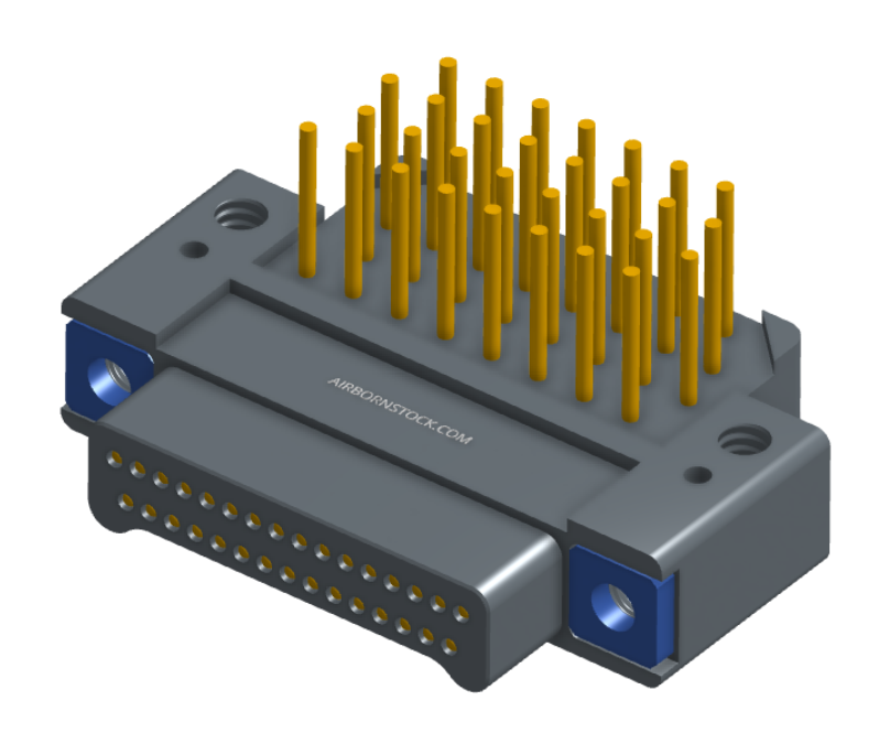 NK-2E2-031-325-TH00 - Nano-miniature D-shaped right angle plated through hole (PTH) board mount connector with mounting holes, 2 rows with 31 contacts, and no hardware. (Plug)