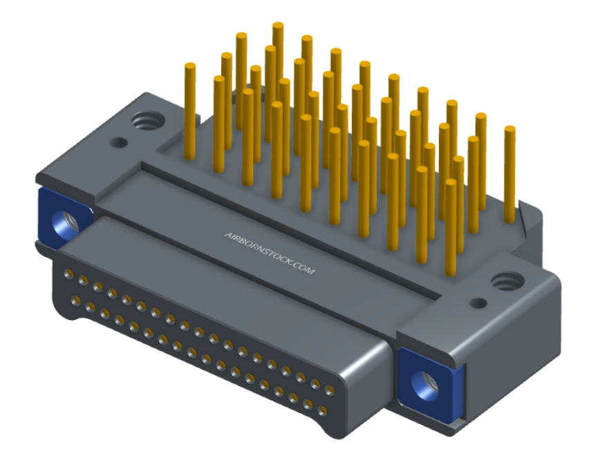 NK-2E2-037-328-TH00 - Nano-miniature D-shaped right angle plated through hole (PTH) board mount connector with mounting holes, 2 rows with 37 contacts, and no hardware. (Plug)